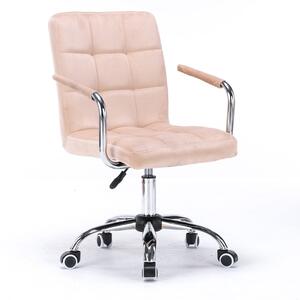 MebleMWM Krzesło obrotowe welurowe HARIS (SC-ZT1305) / Beżowe