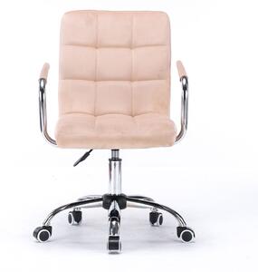 MebleMWM Krzesło obrotowe welurowe HARIS (SC-ZT1305) / Beżowe