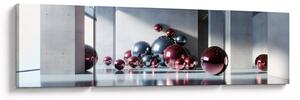 Obraz - 3D przestrzeń z kulami II. (170x50 cm)
