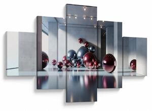 Obraz - 3D przestrzeń z kulami II. (125x70 cm)