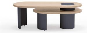 Niebieski/w naturalnym kolorze stolik w dekorze jesionu 50x120 cm Nori – Teulat