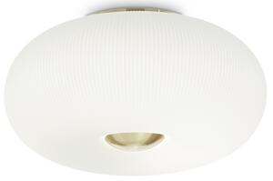 Lampa sufitowa plafon z białym szklanym kloszem i mosiężnym spodem Ideal Lux 214511 Arizona 5xGX53 50cm x 25cm