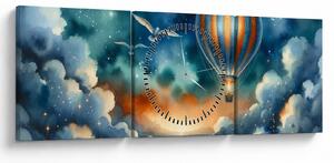 Obraz - Lot pod nocnym niebem (z zegarem) (90x30 cm)