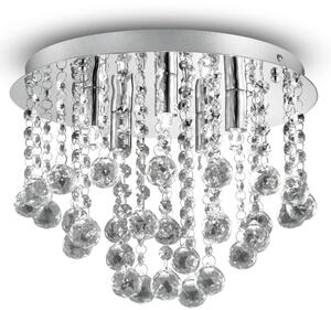 Lampa sufitowa kryształowy włoski plafon glamour Ideal Lux 089485 Bijoux 5xG9 24cm x 31cm chrom