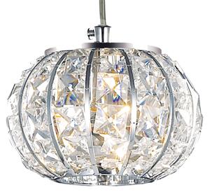 Kryształowa włoska mała lampa wisząca z elementami chromu Ideal Lux 044187 Calypso G9 15cm x 110cm