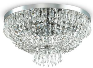 Włoski kryształowy żyrandol sufitowy Ideal Lux 093475 Caesar 6xG9 51cm Chrom