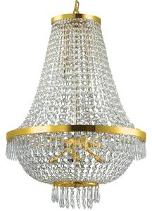 Włoski kryształowy żyrandol ze złotymi elementami Ideal Lux 114743 Caesar 12xG9 55cm