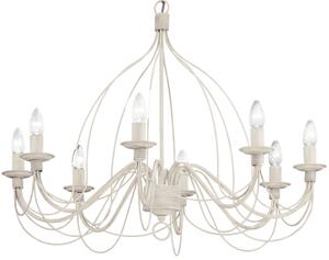Szeroki biały żyrandol na łańcuchu na hak lampa wisząca Ideal Lux 005898 Corte 8xE14 80cm x 115cm