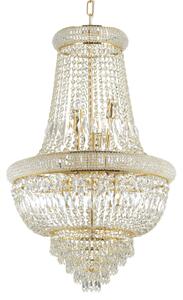Włoski kryształowy żyrandol z mosiężnymi elementami Ideal Lux 207216 Dubai 10xE14 52cm