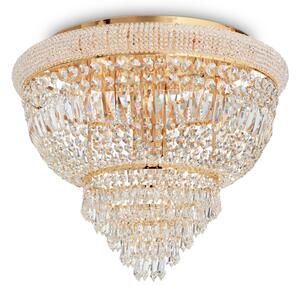 Włoski kaskadowy żyrandol pałacowy z kryształów Ideal Lux 201016 Dubai 6xE14 52cm mosiądz