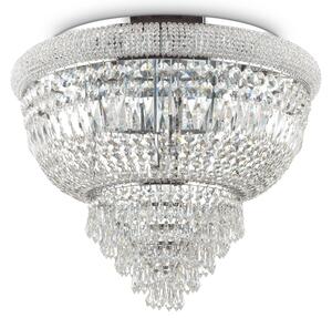 Włoski kaskadowy żyrandol pałacowy z kryształów Ideal Lux 207186 Dubai 6xE14 52cm Chrom
