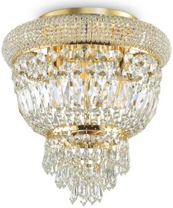 Złoty kryształowy żyrandol włoska lampa wisząca Ideal Lux 200996 Dubai 3xE14 32cm x 35cm