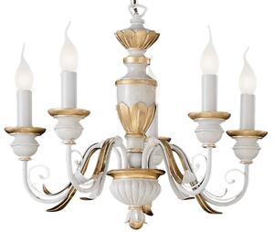Klasyczny biały włoski żyrandol lampa wisząca Ideal Lux 012865 Firenze 5xE14 55cm x 105cm