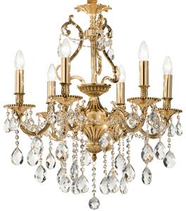 Lampa wisząca złoty żyrandol z kryształami Ideal Lux 060507 Gioconda 6xE14 62cm x 118cm
