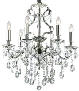 Lampa wisząca srebrny żyrandol z kryształami Ideal Lux 44927 Gioconda 6xE14 62cm x 118cm