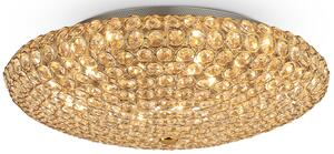 Lampa sufitowa włoski plafon z złotymi kryształami Ideal Lux 073262 King 9xG9 19cm x 53cm