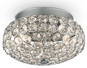 Lampa sufitowa chromowana z kryształkami plafon Ideal Lux 075389 King 3xG9 25cm x 16cm