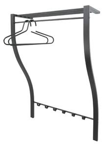 Czarny metalowy wieszak ścienny z półką 75 cm Carve – Spinder Design