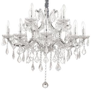 Włoski kryształowy żyrandol pałacowy Ideal Lux 167251 Napoleon 12xE14 74cm