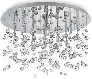 Lampa sufitowa chromowana podstawa i wiszące kryształki Ideal Lux 022222 Neve 8xG9