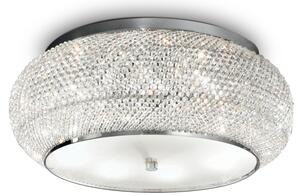 Włoska lampa sufitowa kryształowy plafon Ideal Lux 100746 Pasha 10xE14 55cm chrom
