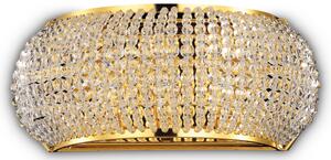 Złota lampa ścienna kinkiet glamour z kryształkami Ideal Lux 082288 Pasha 3xG9
