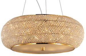 Włoska lampa wisząca kryształowa Ideal Lux 082257 Pasha 10xE14 55cm złoty