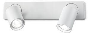 Biała lampa sufitowa ścienna listwa 31cm z dwoma punktowymi reflektorami Ideal Lux 229041 Rudy 2xGU10