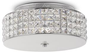 Okrągła lampa sufitowa kryształowy plafon Ideal Lux 93093 Roma 4xG4 30cm x 13cm chrom
