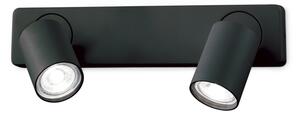 Czarna lampa sufitowa ścienna listwa 31cm z dwoma punktowymi reflektorami Ideal Lux 229034 Rudy 2xGU10