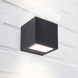 LUTEC Kinkiet zewnętrzny GEMINI, aluminiowy / szary / cynkowy, aluminium, nowoczesny