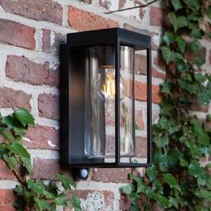LUTEC Kinkiet zewnętrzny na energię słoneczną FLAIR, czarna, 29 cm, czujnik, IP44 FLAIR, czarny, aluminium, nowoczesny
