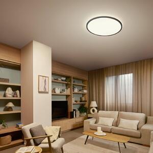 Philips Lampa sufitowa Superslim, możliwość ściemniania, czarny, salon / jadalnia, tworzywo sztuczne