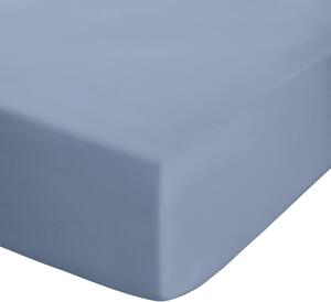 Niebieskie prześcieradło z perkalu z gumką 150x200 cm Easy Iron Percale – Catherine Lansfield