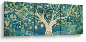 Obraz – Magiczne drzewo ze spiralami (z zegarem) (90x30 cm)