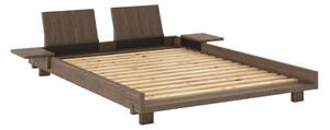 Brązowe łóżko dwuosobowe z litego drewna sosnowego ze stelażem 140x200 cm Social – Karup Design