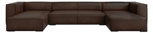 Ciemnobrązowy skórzany narożnik (w kształcie litery "U") Madame – Windsor & Co Sofas