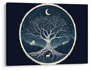 Obraz – Magiczne drzewo z jeleniem II. (70x50 cm)