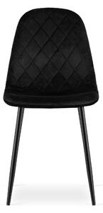 Krzesło ASTI z czarnego aksamitu na czarnych nogach
