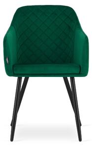 MebleMWM Zestaw krzeseł LECCO 3498 zielony welur / 4 sztuki
