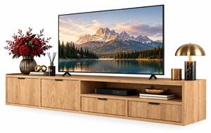 Długa wisząca szafka RTV 200 cm hikora naturalna A1-D68