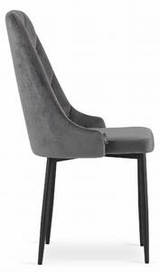 EMWOmeble Krzesło tapicerowane CAPRI 3507 Szary welur 4szt