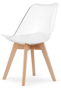 Transparente krzesło BALI MARK z bukowymi nogami