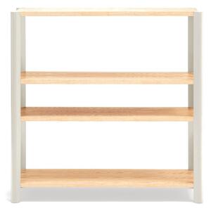 Kremowo-naturalny regał w dekorze dębu 126x128x43 cm Bona – Teulat