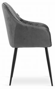 EMWOmeble Krzesła tapicerowane szare NUGAT 3649 welur / 2 sztuki