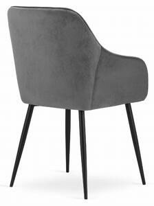 EMWOmeble Krzesła tapicerowane szare NUGAT 3649 welur / 2 sztuki