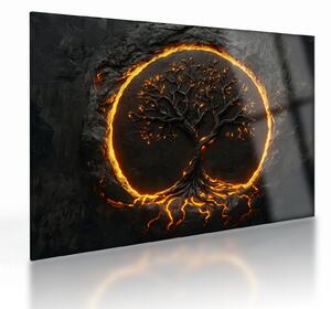 Obraz na szkle – Drzewo życia w lawie II. (70x50 cm)