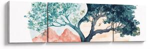 Obraz – Akwarelowe drzewo pełne życia (170x50 cm)