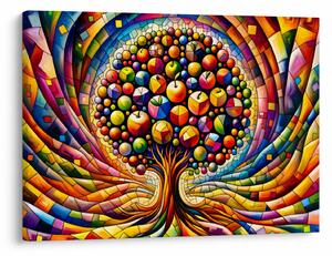 Obraz – Kolorowe drzewo z jabłkami (70x50 cm)