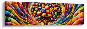 Obraz – Kolorowe drzewo z jabłkami (170x50 cm)